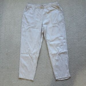 Eileen Fisher Stripe Hemp and Organic Cotton Stripe Pants size Medium Petite